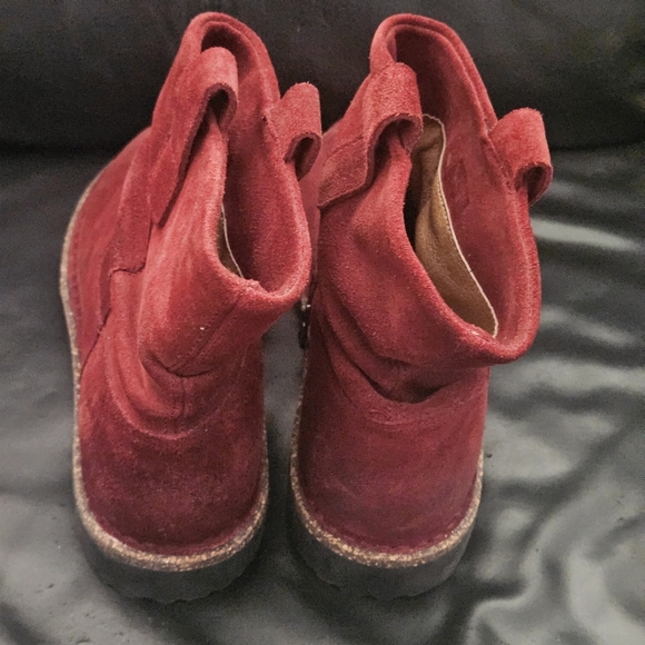 Birkenstock Luton PORT RED SUEDE ANKLE BOOTS Sz 36 Eu 5/5.5US - Picture 6 of 13